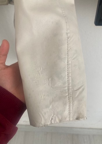 Kadın Beyaz Deri Kısa Ceket