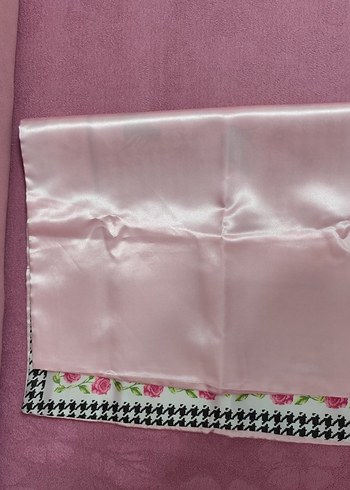 Pembe Güllü saten çift kişilik pike yatak örtüsü - Görsel 10