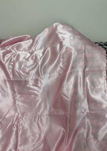 Pembe Güllü saten çift kişilik pike yatak örtüsü - Görsel 7