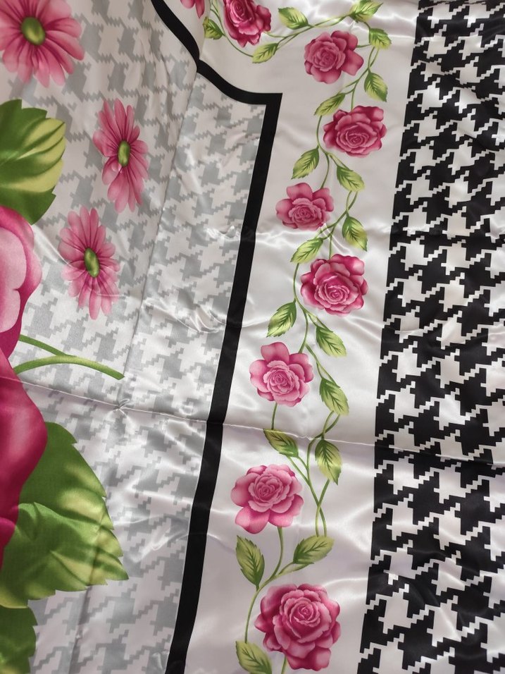 Pembe Güllü saten çift kişilik pike yatak örtüsü - Görsel 4