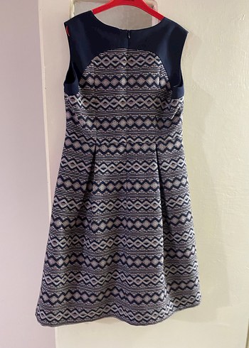 V Yaka Lacivert Midi  Elbisesi - Görsel 3