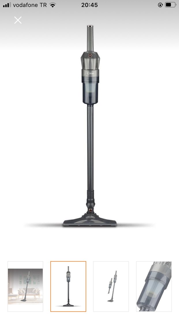Gri Dikey Elektrikli Süpürge - Görsel 2