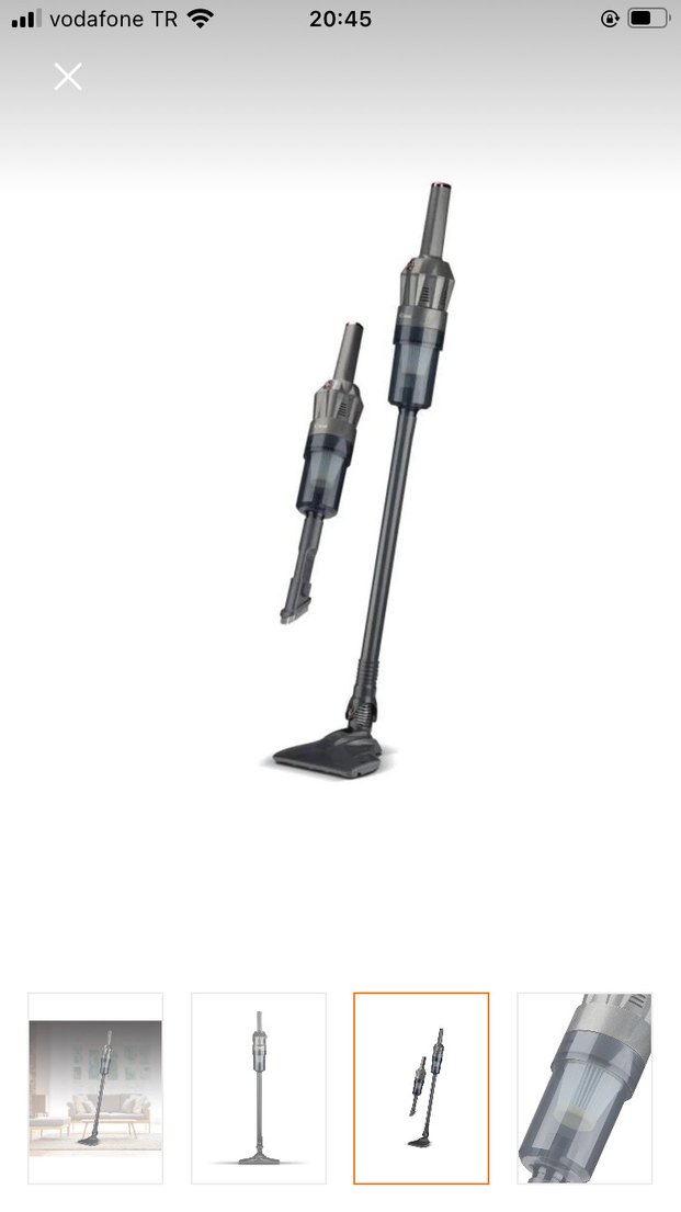 Gri Dikey Elektrikli Süpürge - Görsel 3
