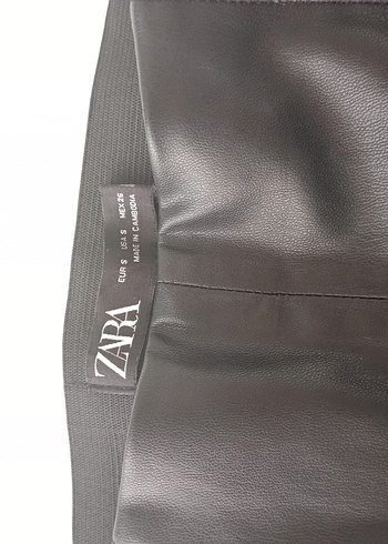 Zara Siyah Kadın Deri Pantolon