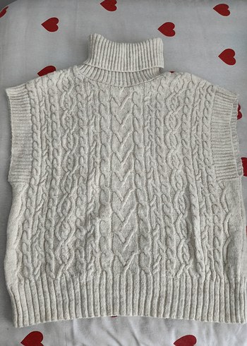 Bohem Gri Kadın Örgü Boğazlı Süveter - Görsel 2