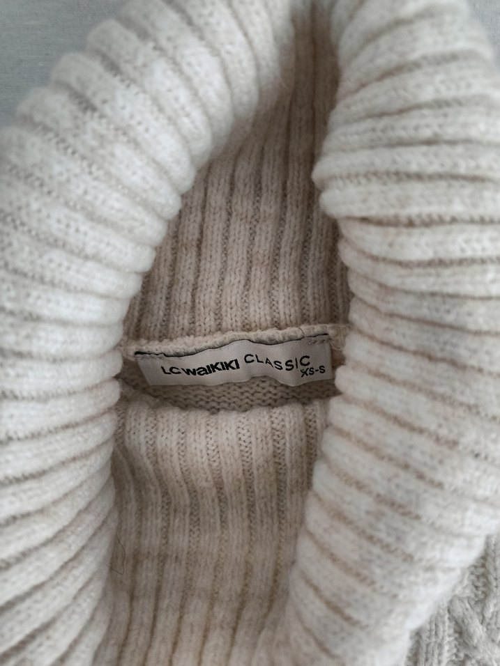 Bohem Gri Kadın Örgü Boğazlı Süveter - Görsel 3