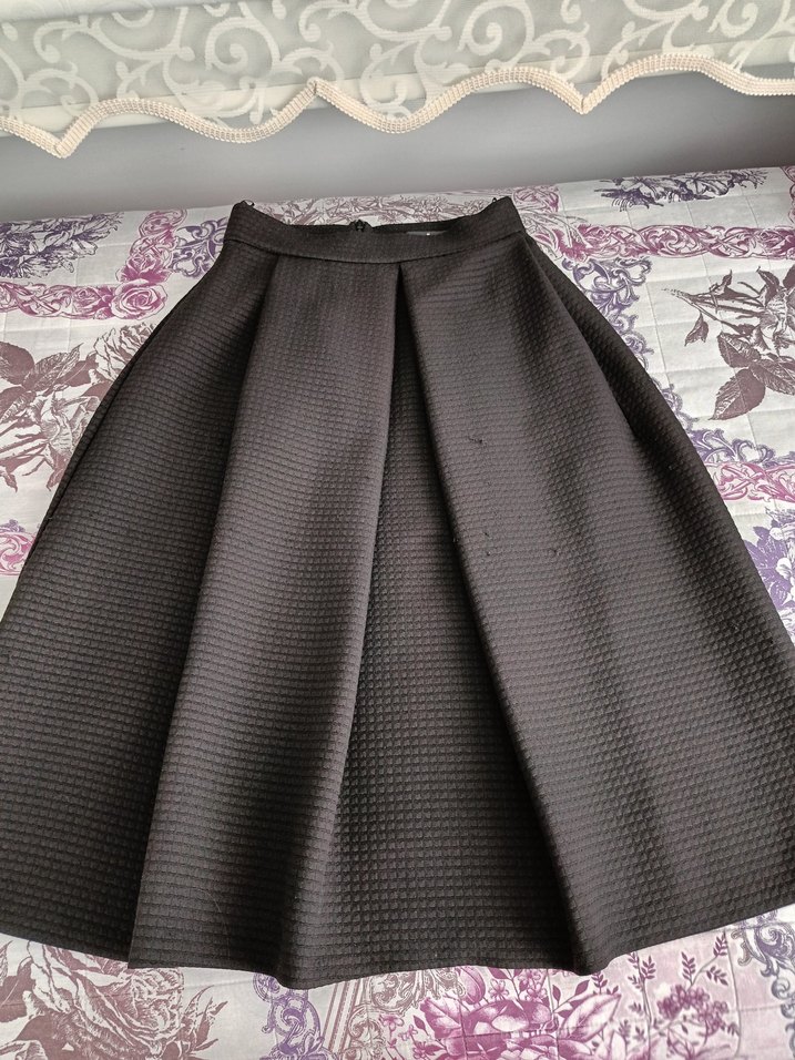 Kadın Siyah Uzun Pilili Midi Etek - Görsel 2