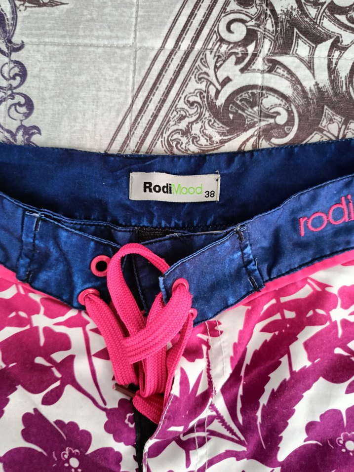 Kadın Çok Renkli Bohem Pamuk Bermuda Şort - Görsel 2