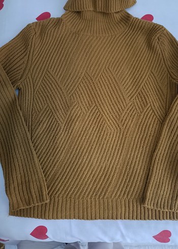 Kahverengi Boğazlı Örgü Kadın Kazak - Görsel 2