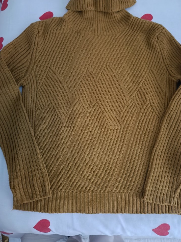 Kahverengi Boğazlı Örgü Kadın Kazak - Görsel 2