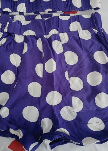 Mor Puantiyeli Şortlu Takım - Görsel 3