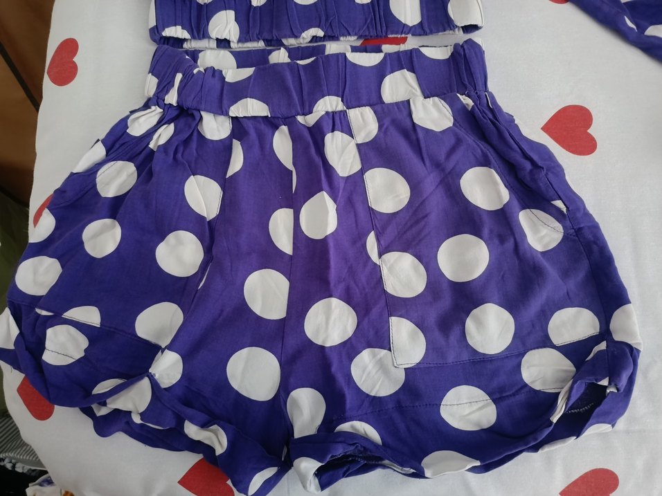 Mor Puantiyeli Şortlu Takım - Görsel 3