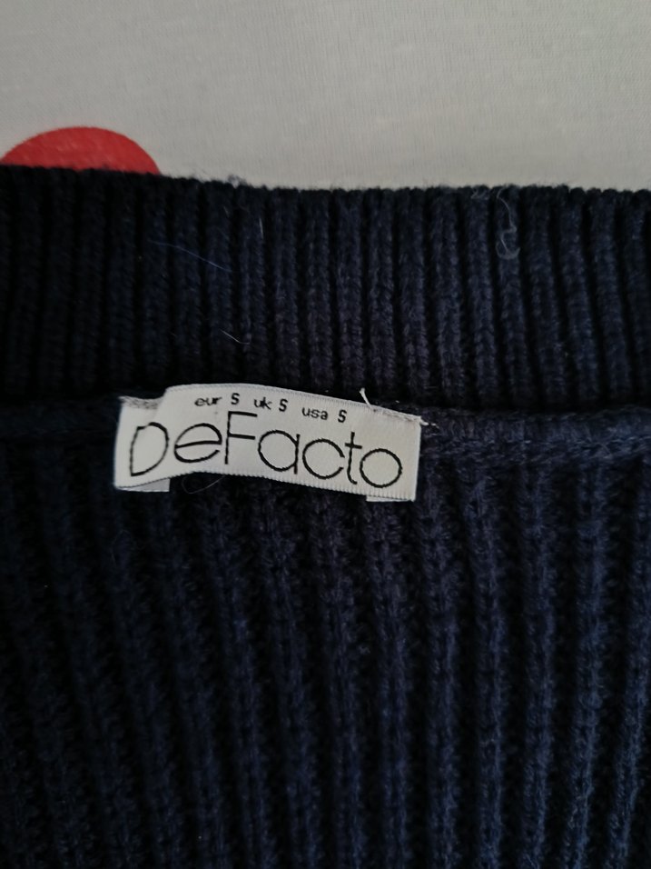 Kadın Lacivert V Yaka Triko Kazak - Görsel 3