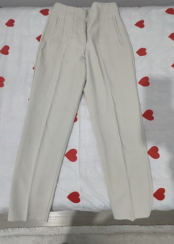 Zara Bej Kadın Pamuk Kumaş Pantolon - Görsel 2