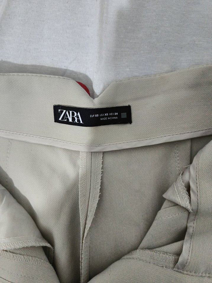 Zara Bej Kadın Pamuk Kumaş Pantolon - Görsel 3