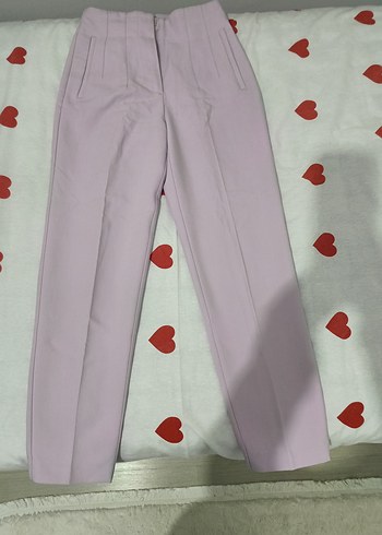 Zara Lila Kadın Pamuk Kumaş Pantolon - Görsel 2