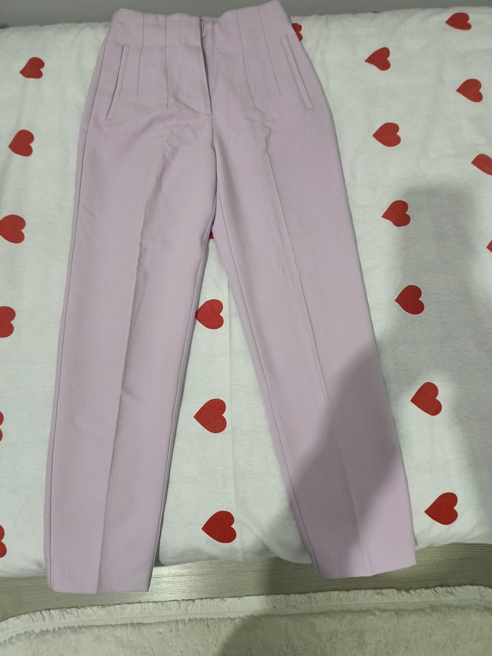 Zara Lila Kadın Pamuk Kumaş Pantolon - Görsel 2