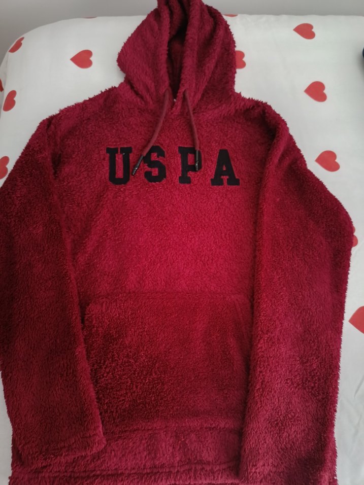 Kırmızı Kapüşonlu Kadın Sweatshirt - Görsel 2