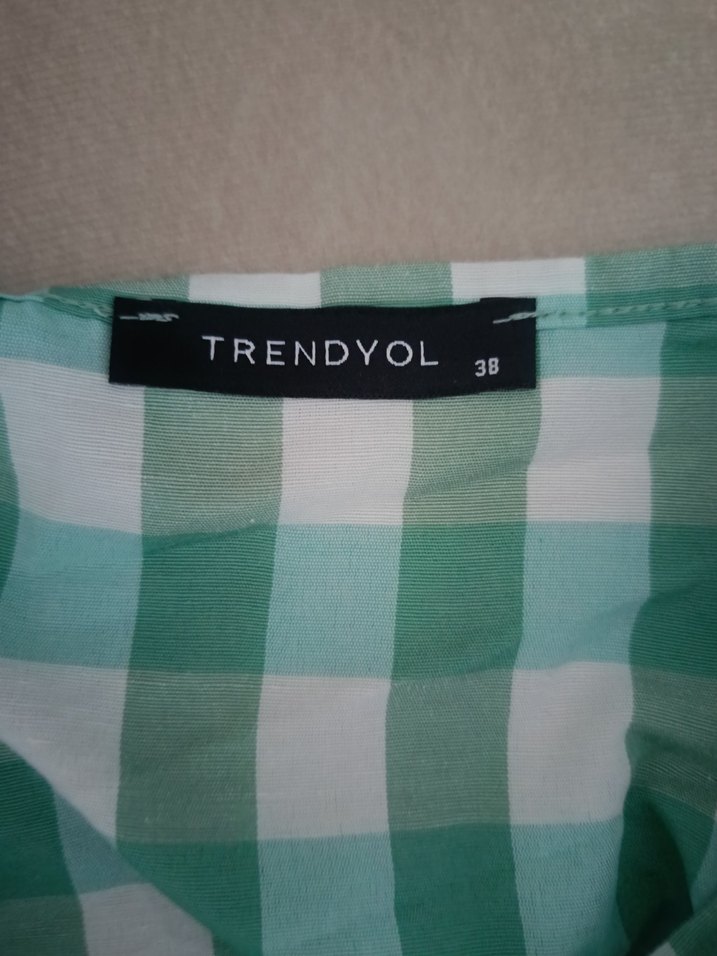 Yeşil Ekose Uzun  Elbise - Görsel 3