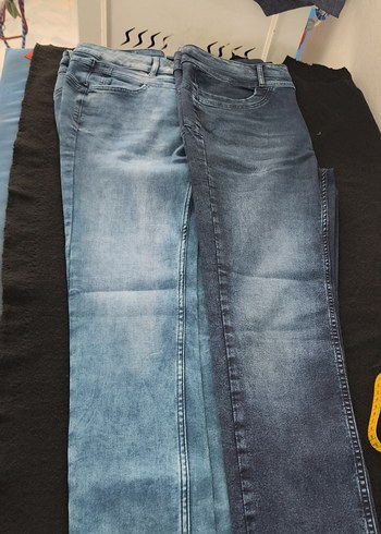 Mavi ve Gri Kadın Denim Pantolonlar
