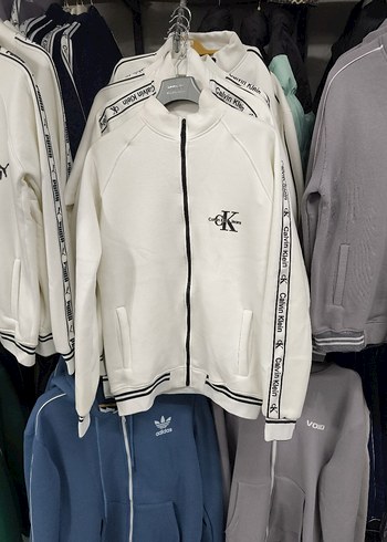 Beyaz Fermuarlı Calvin Klein Sweatshirt - Görsel 5