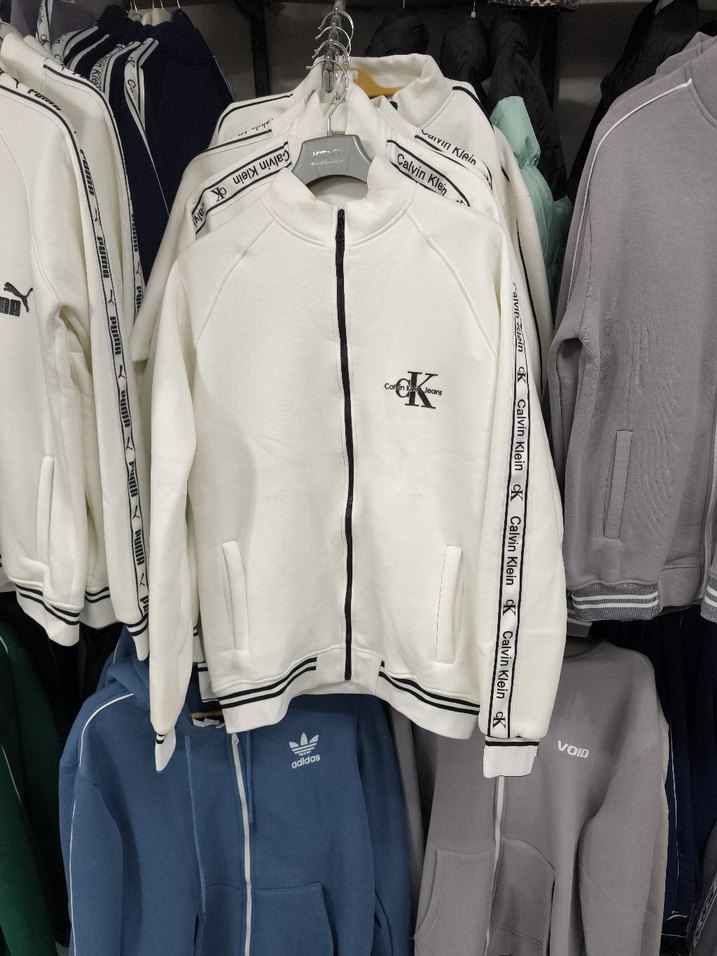 Beyaz Fermuarlı Calvin Klein Sweatshirt - Görsel 5