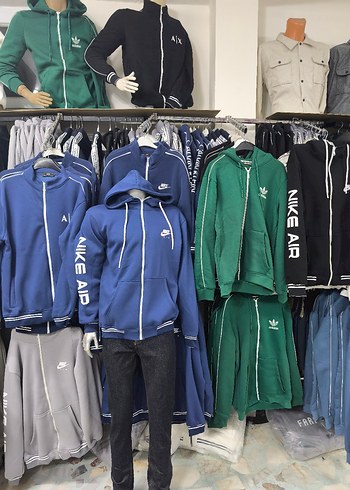 Nike Air Erkek Mavi Fermuarlı Sweatshirt - Görsel 6