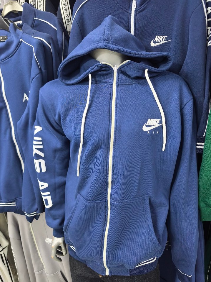 Nike Air Erkek Mavi Fermuarlı Sweatshirt - Görsel 2