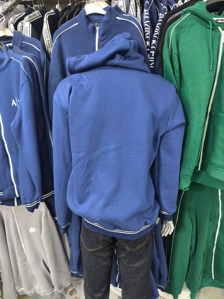 Nike Air Erkek Mavi Fermuarlı Sweatshirt - Görsel 5