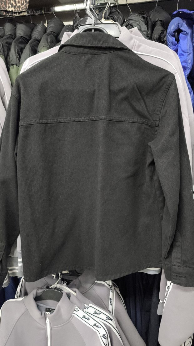 Siyah leopar Kadın Denim Ceket Düğmeli - Görsel 4