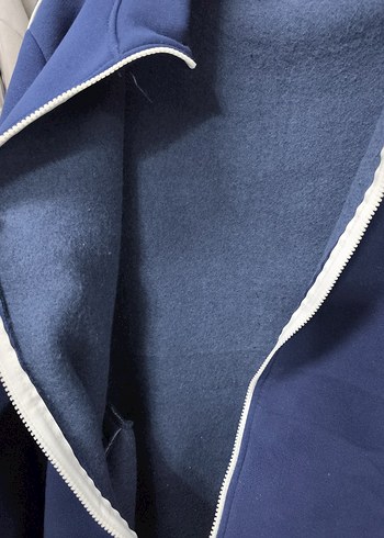 CK Uzun Kollu Mavi Fermuarlı Sweatshirt - Görsel 4