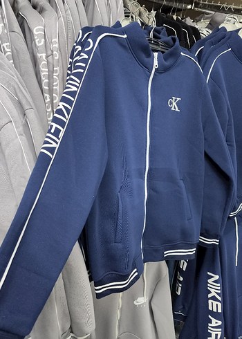 CK Uzun Kollu Mavi Fermuarlı Sweatshirt - Görsel 3