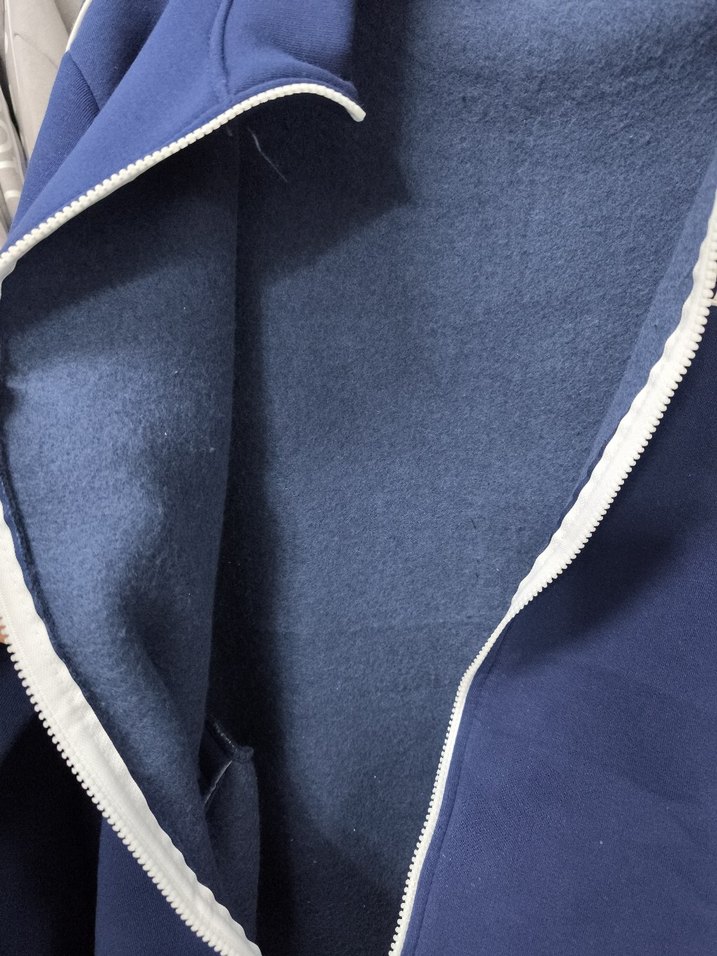 CK Uzun Kollu Mavi Fermuarlı Sweatshirt - Görsel 4