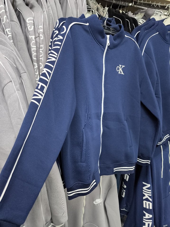 CK Uzun Kollu Mavi Fermuarlı Sweatshirt - Görsel 3