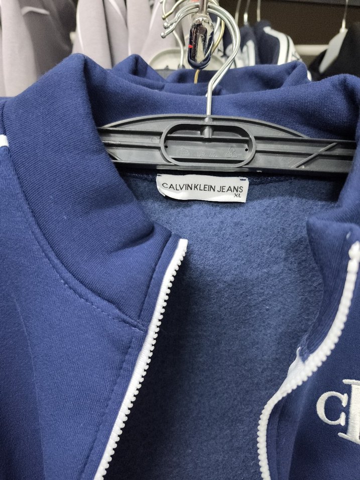 CK Uzun Kollu Mavi Fermuarlı Sweatshirt - Görsel 5