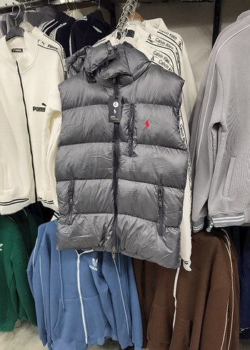 Gri Yüksek Yakalı Fermuarlı Erkek Yelek - Görsel 7