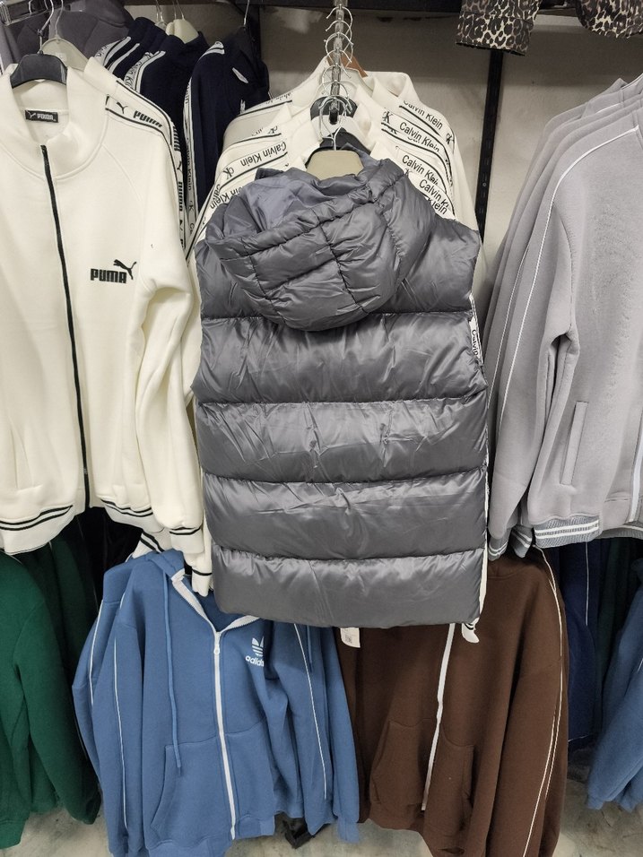 Gri Yüksek Yakalı Fermuarlı Erkek Yelek - Görsel 5