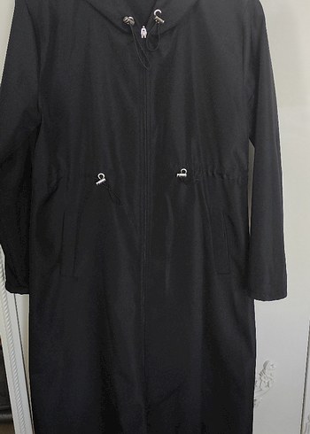 Siyah  Uzun  Trençkot - Görsel 3