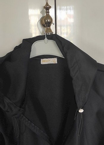 Siyah  Uzun  Trençkot - Görsel 5