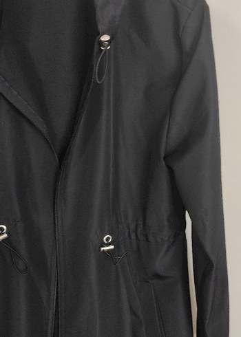 Siyah  Uzun  Trençkot - Görsel 4