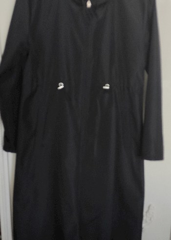 Siyah  Uzun  Trençkot - Görsel 6