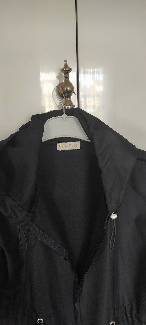 Siyah  Uzun  Trençkot - Görsel 5