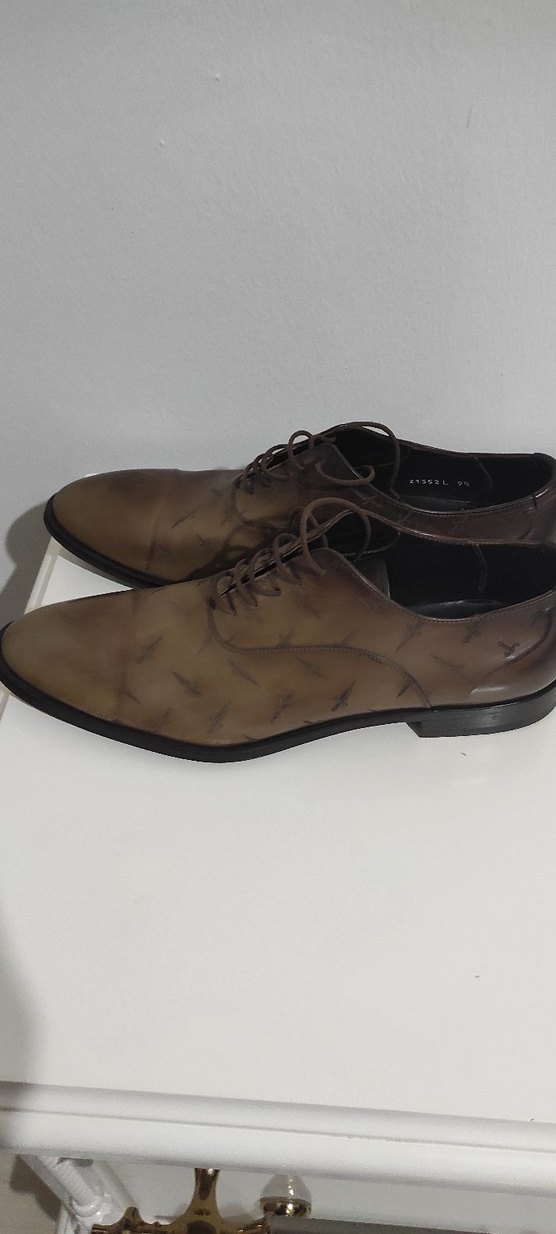 Bej Deri Erkek Klasik Ayakkabı orijinal - Görsel 2