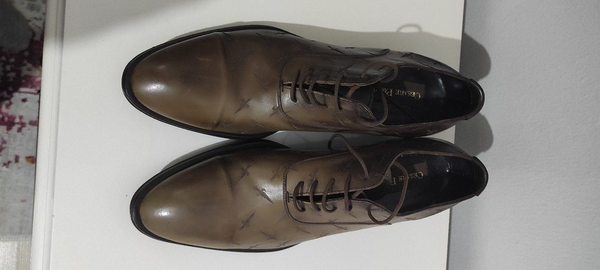 Bej Deri Erkek Klasik Ayakkabı orijinal - Görsel 3