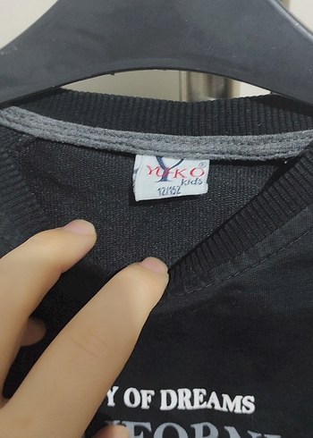 Siyah Baskılı çocuk  Sweatshirt 7 8 yaş uyumlu - Görsel 4