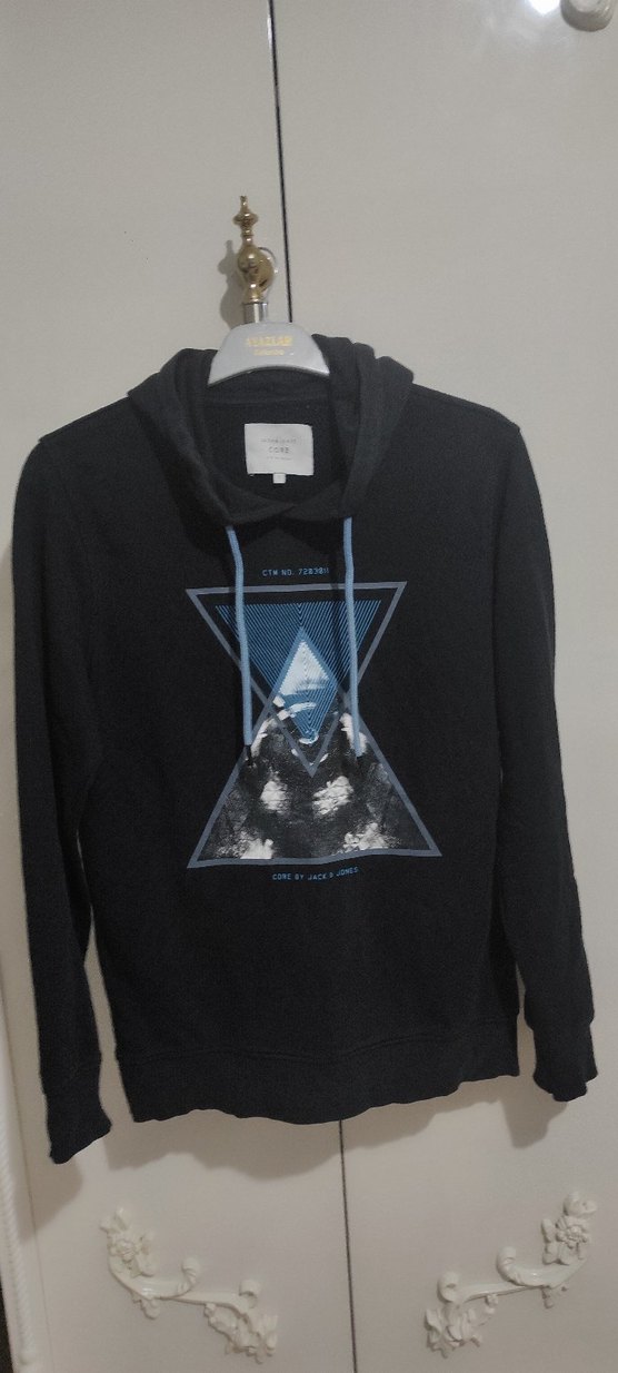 Siyah Baskılı  Sweatshirt - Görsel 2