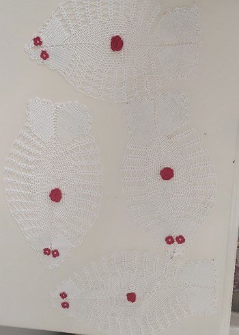 El Yapımı Beyaz Bohem Dantel Örtü sehpa örtüsü - Görsel 2