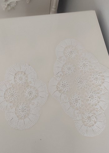 çeyizlik elle örülmüş sehpa örtüsü 4 tane - Görsel 2