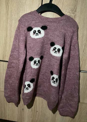 Nakışlı Mor çocuk Triko Kazak - Görsel 3