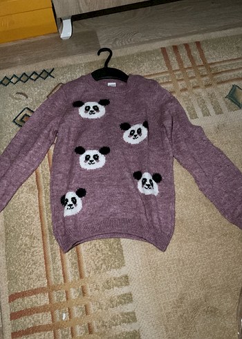 Nakışlı Mor çocuk Triko Kazak - Görsel 5